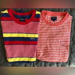 NOAH NYC XL T shirts short sleeve striped Lot of 2 Extra Large slim fit EUC
